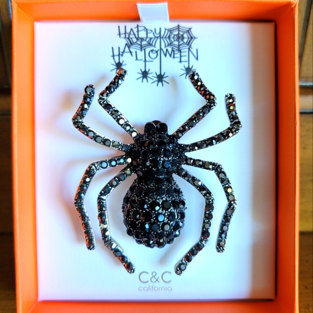 C & C California Halloween Spider Brooch Pin